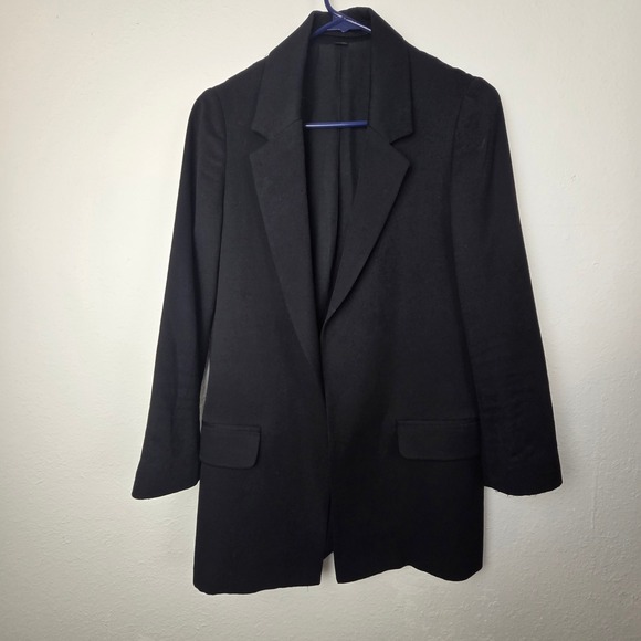 AllSaints Jackets & Blazers - AllSaints Aleida Blazer Womens US 2 Black Open Front Tailored Twill WT001J